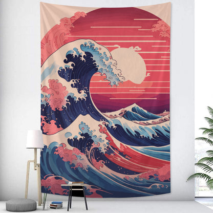 Kanagawa Wave Pastel Tapestry Wall Hanging