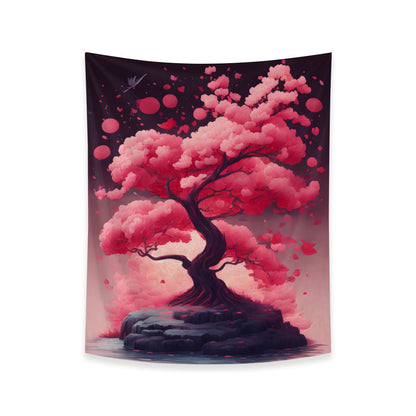 Sakura Tree Japandi Tapestry Wall Hanging