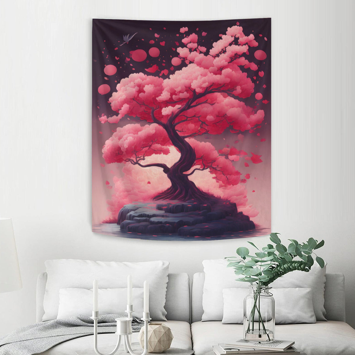 Sakura Tree Japandi Tapestry Wall Hanging