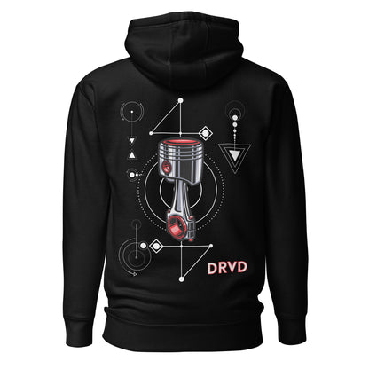 Piston Graphic Unisex Hoodie Red