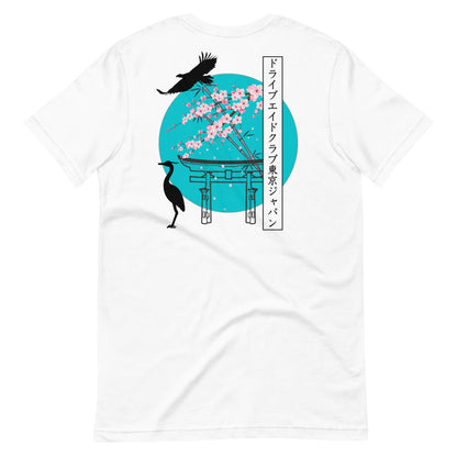 Japanese garden Crane Unisex tee